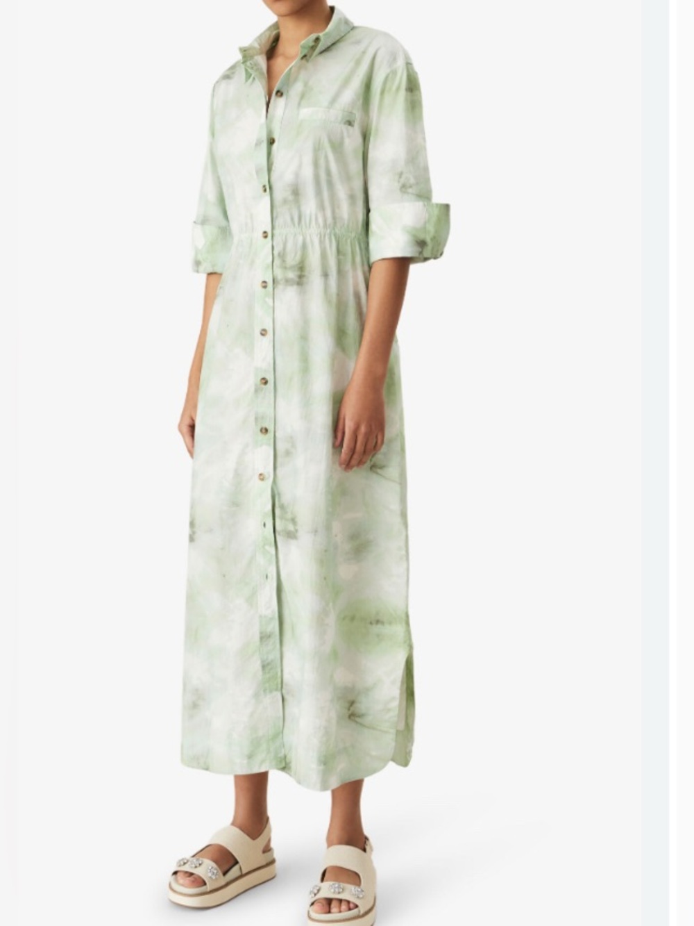 Ganni Printed Cotton Poplin Shirt Dress Size 38/US 6
